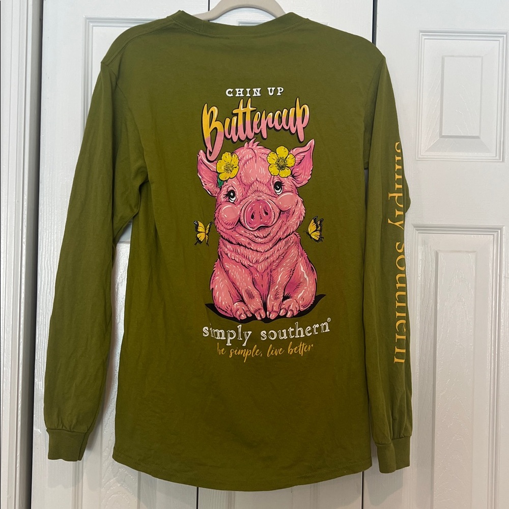 Simply Southern chin up buttercup Long Sleeve Tee - Picture 11 of 11